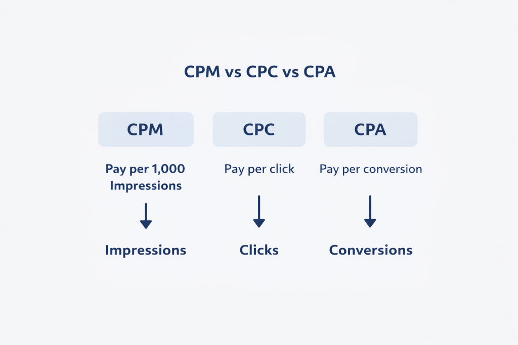 CPM vs CPC vs CPA